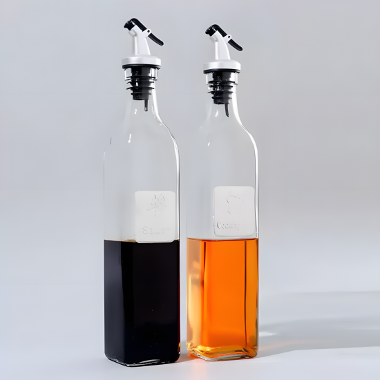 Glass Oil Dispenser 250 ml Set - 2 Pcs